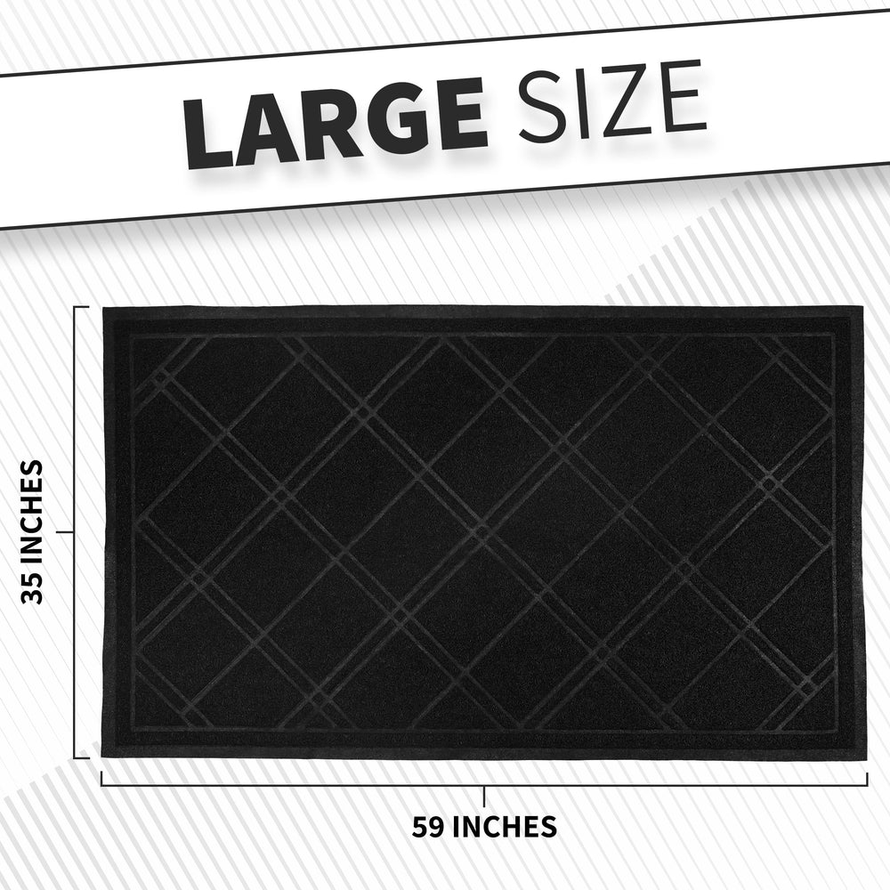 SlipToGrip Indoor Outdoor Plaid Door Mat close-up of texture
