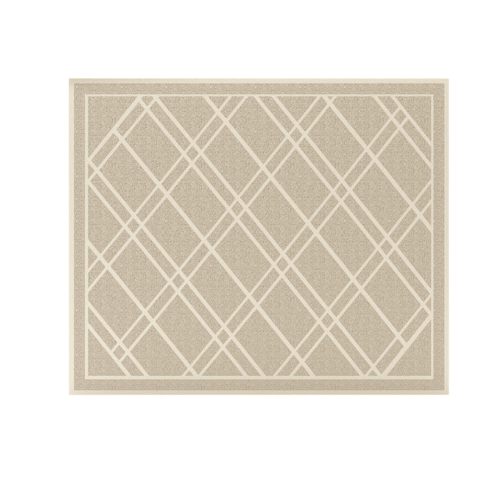 SlipToGrip Plaid Indoor Outdoor Door Mat front view in khaki