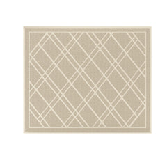 SlipToGrip Plaid Indoor Outdoor Door Mat front view in khaki