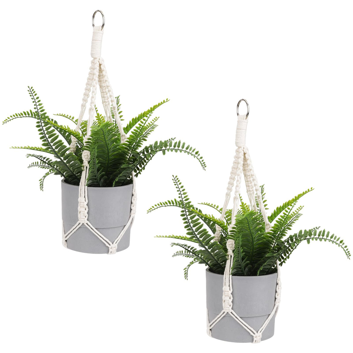 Sliverdew Macrame Plant Hanger 2 Pack with hooks, ivory colour