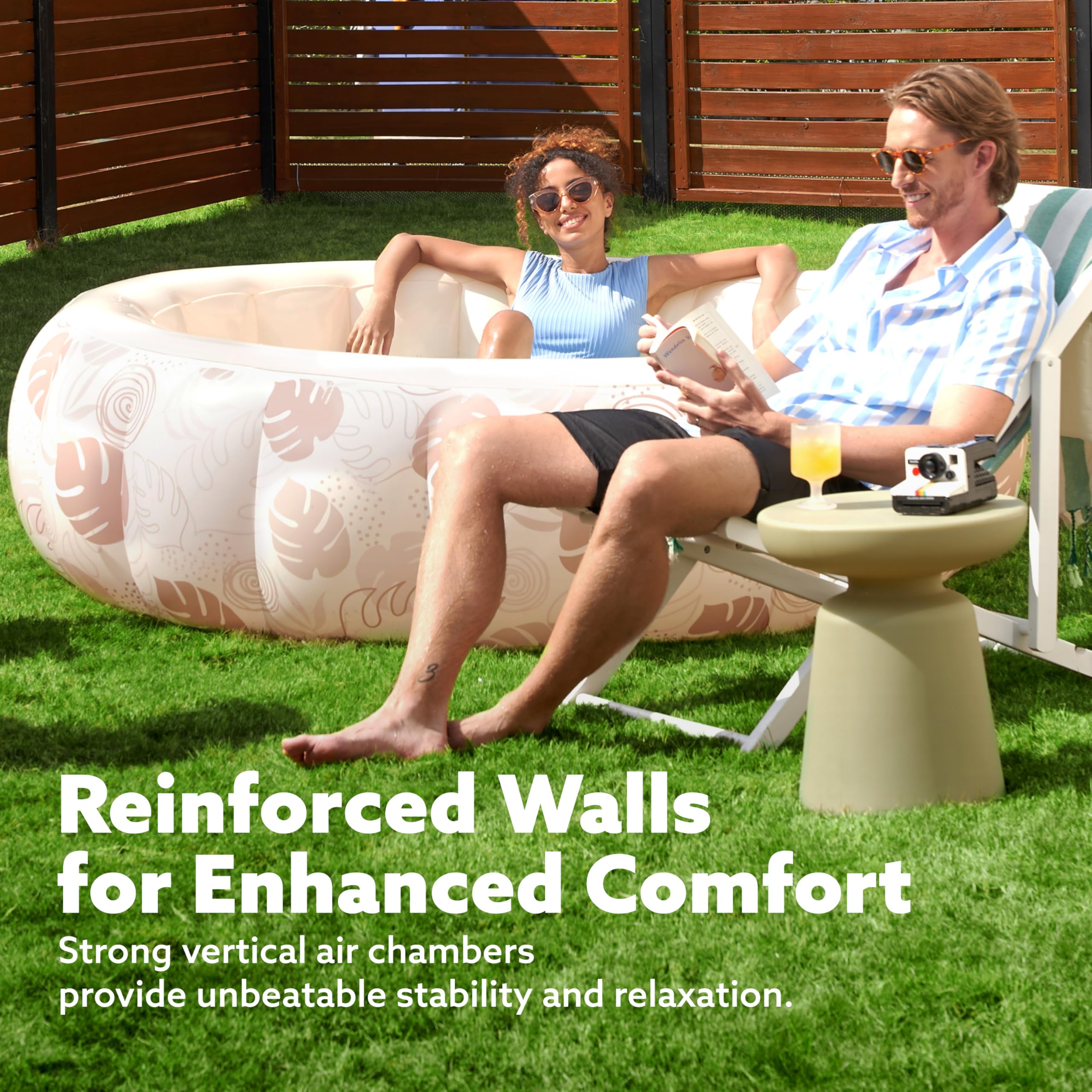Sloosh Inflatable Swimming Pool side view with backrest
