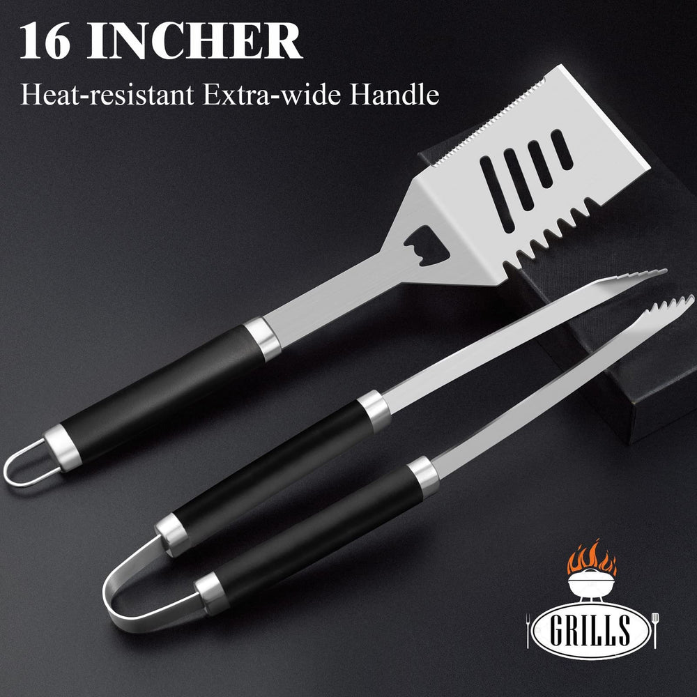 Slotted spatula and tongs from the ROMANTICIST BBQ grill set