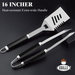 Slotted spatula and tongs from the ROMANTICIST BBQ grill set