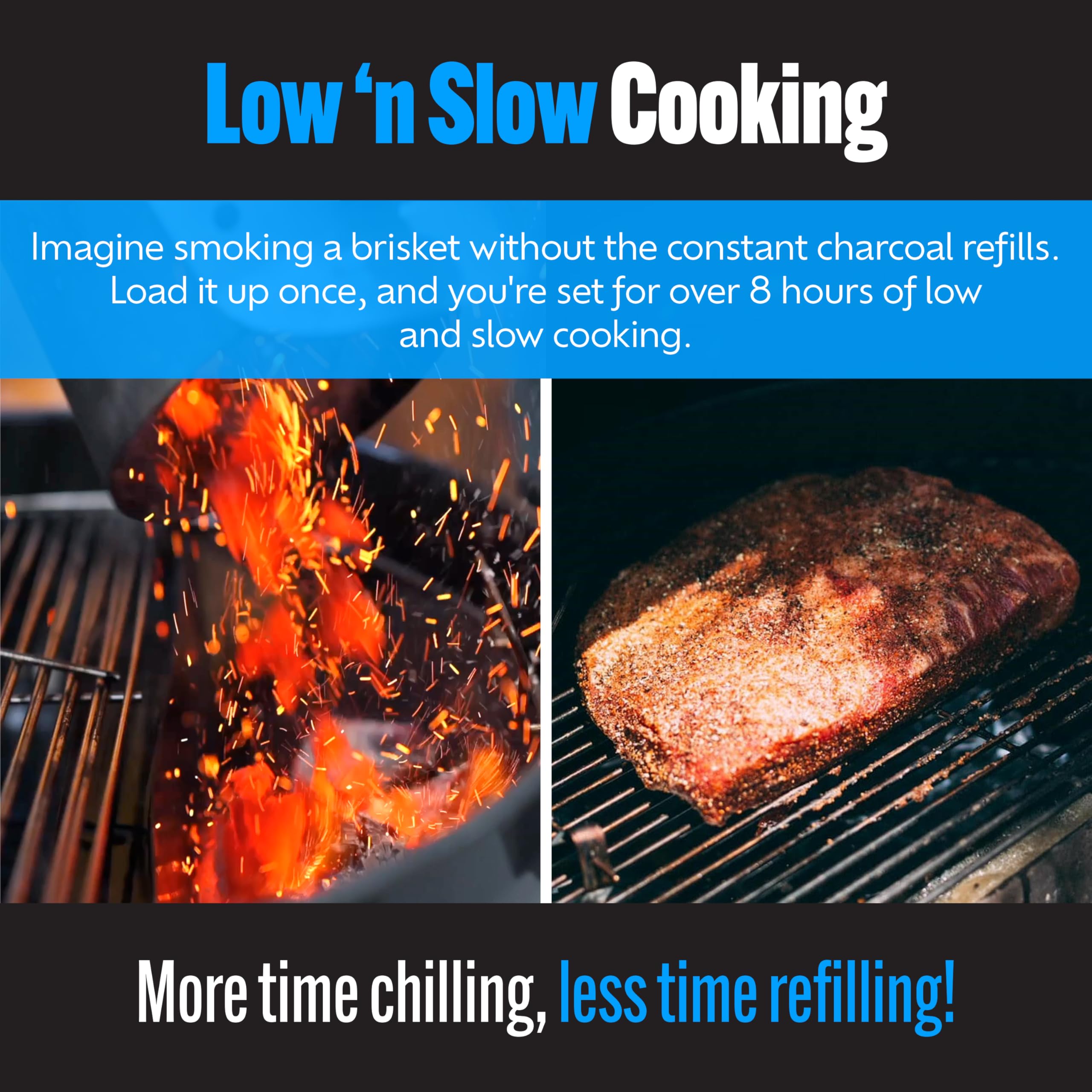 Slow 'N Sear Deluxe cooking brisket