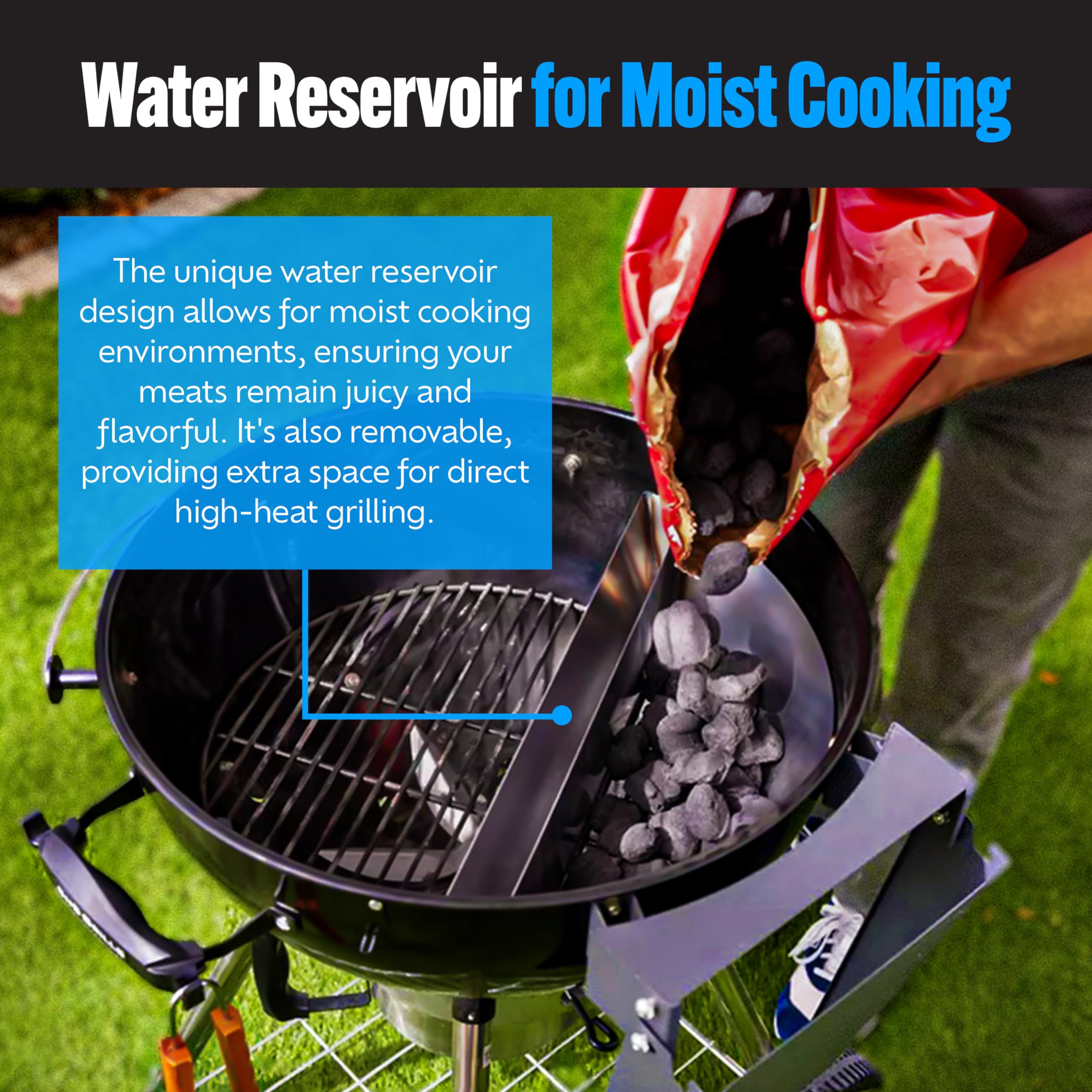 Slow 'N Sear Deluxe stainless steel construction