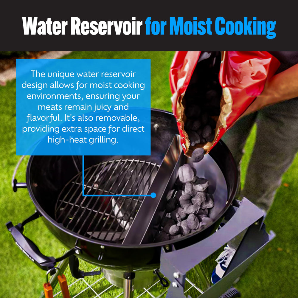 Slow 'N Sear Deluxe stainless steel construction