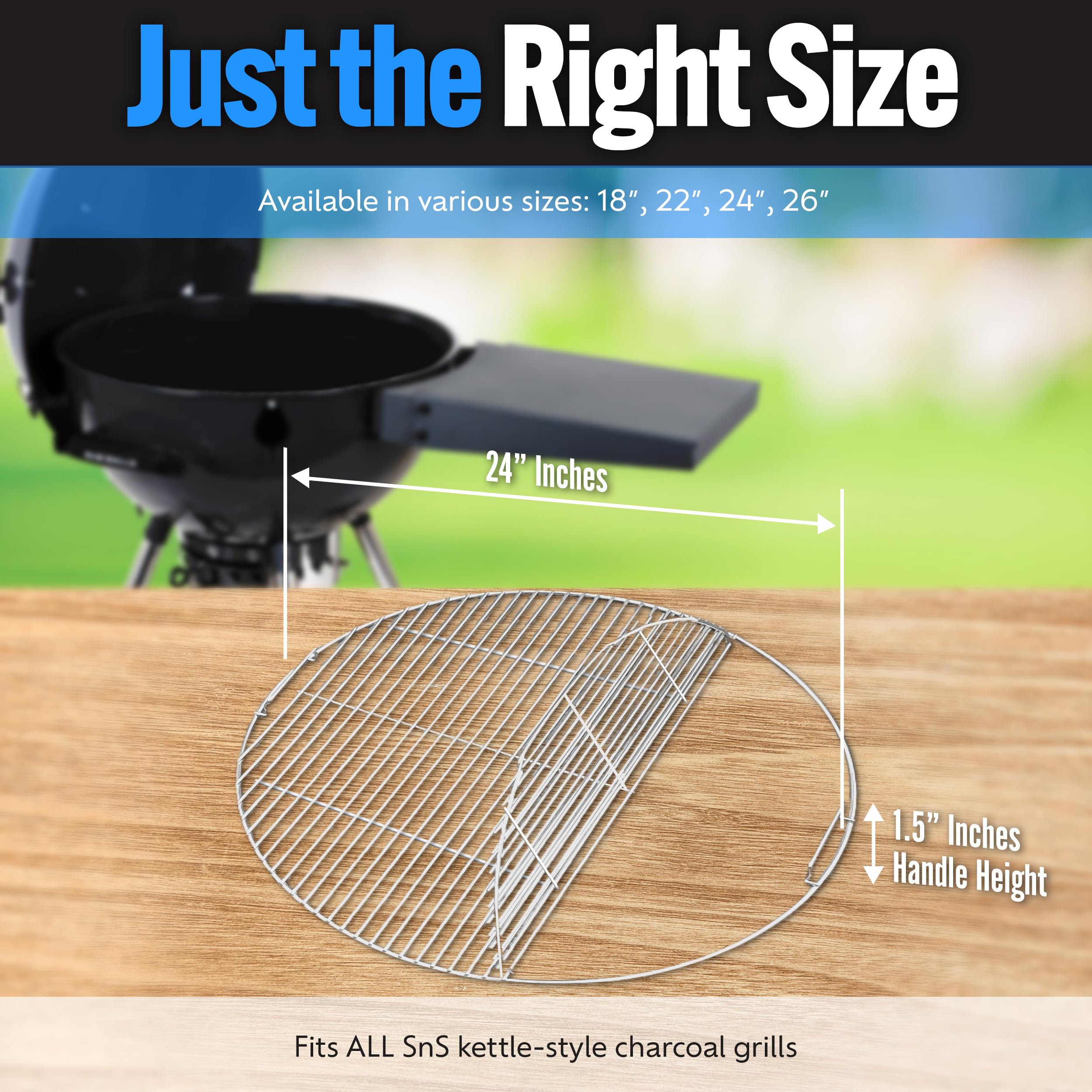 Slow 'N Sear EasySpin Grill Grate with food cooking