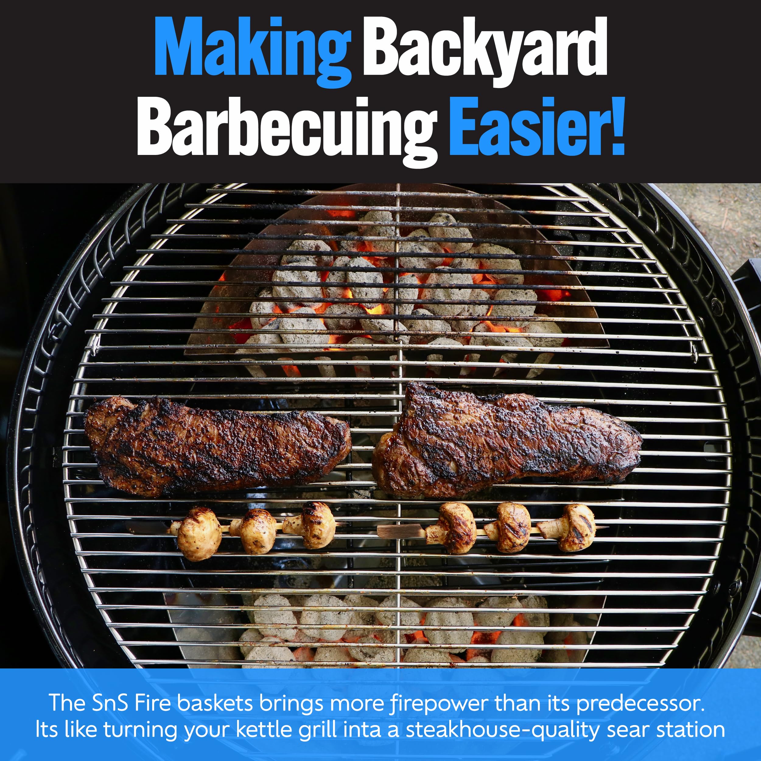 Slow 'N Sear FireBaskets charcoal basket side view
