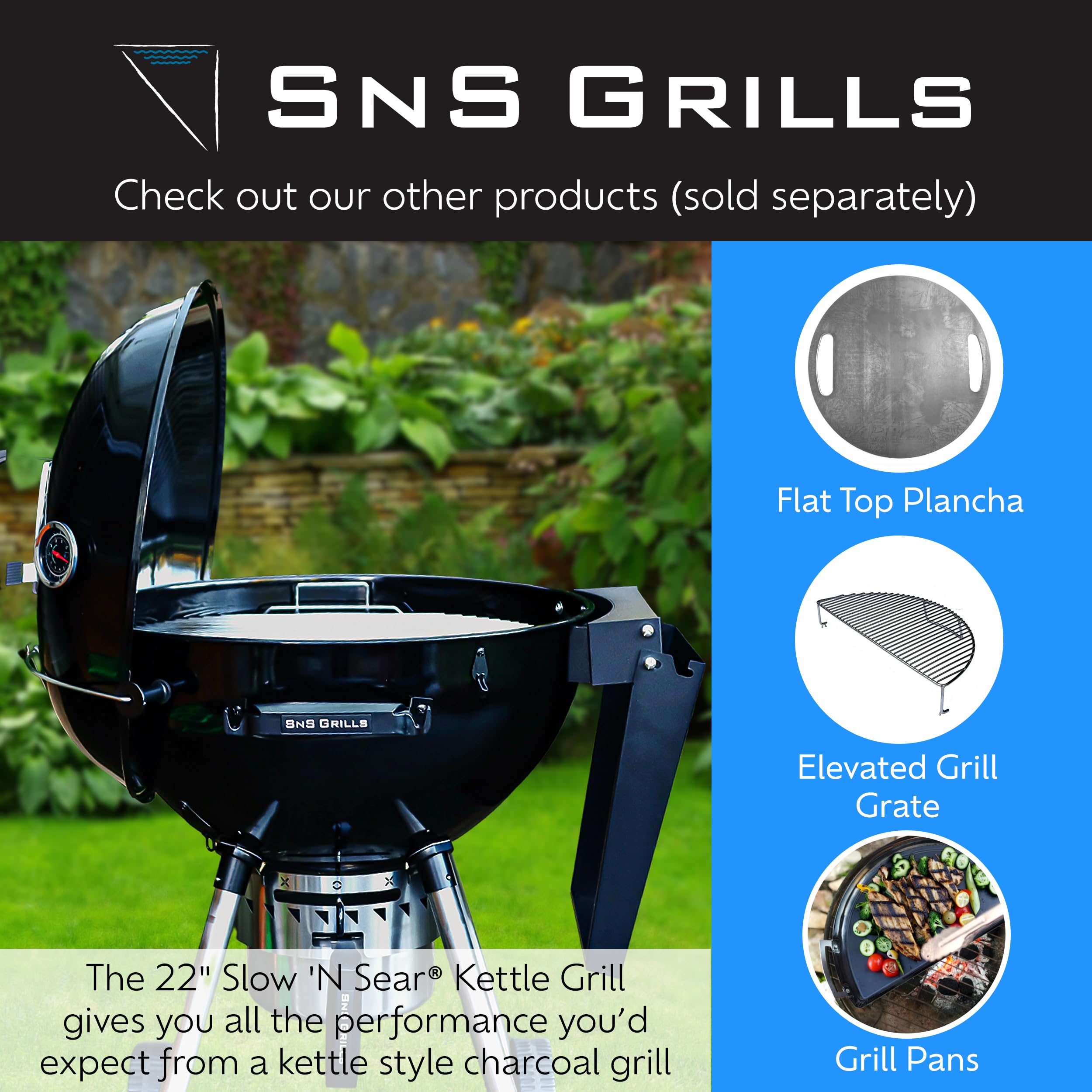 Slow 'N Sear FireBaskets in a backyard grilling setup