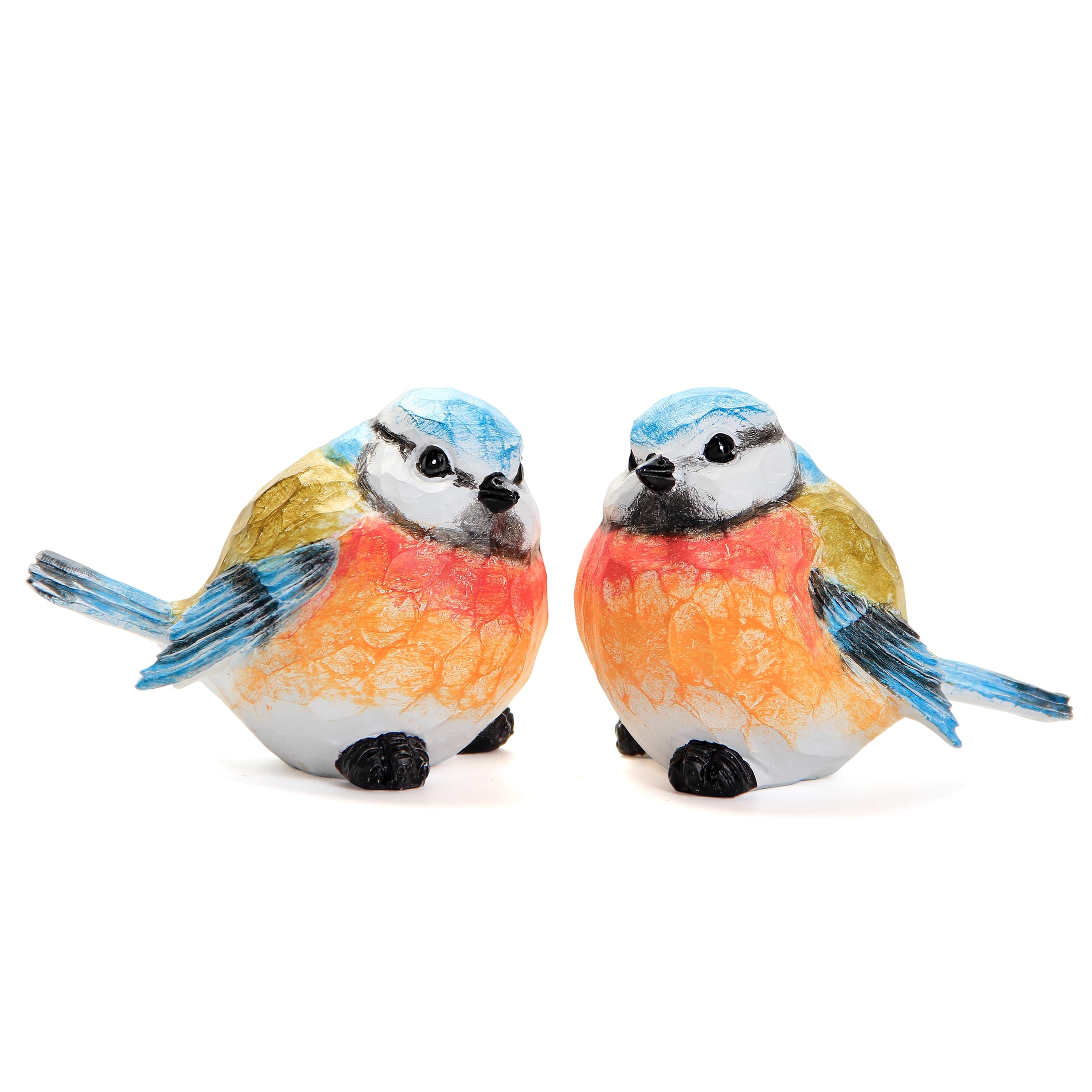 Smadeer Outdoor Bird Statue Set - Two small bird figurines side view