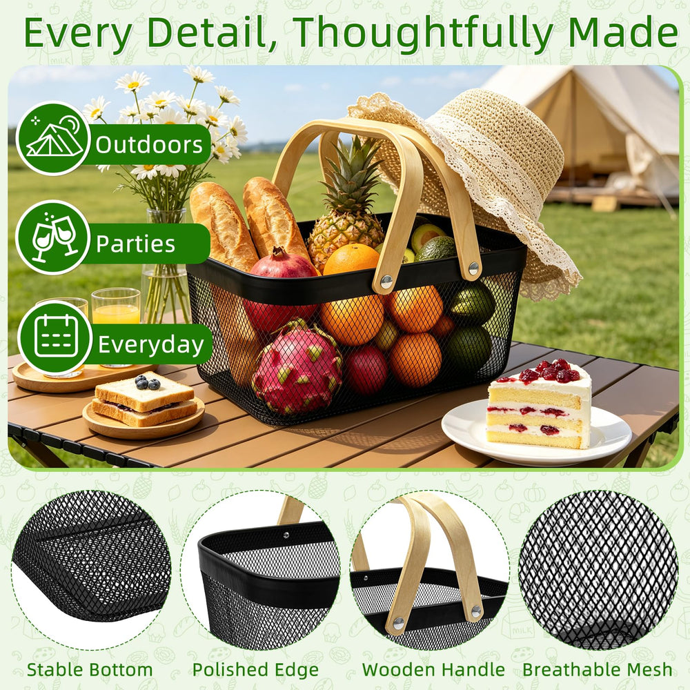 Small Cheardia picnic basket dimensions 9.8" L x 9.8" W x 7" H