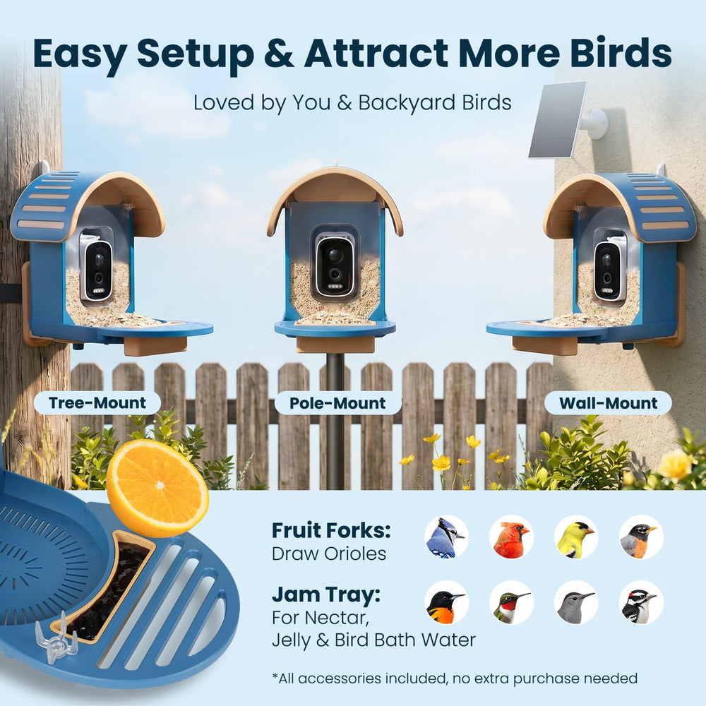 Smart Bird Feeder with Camera, IP66 weatherproof rating