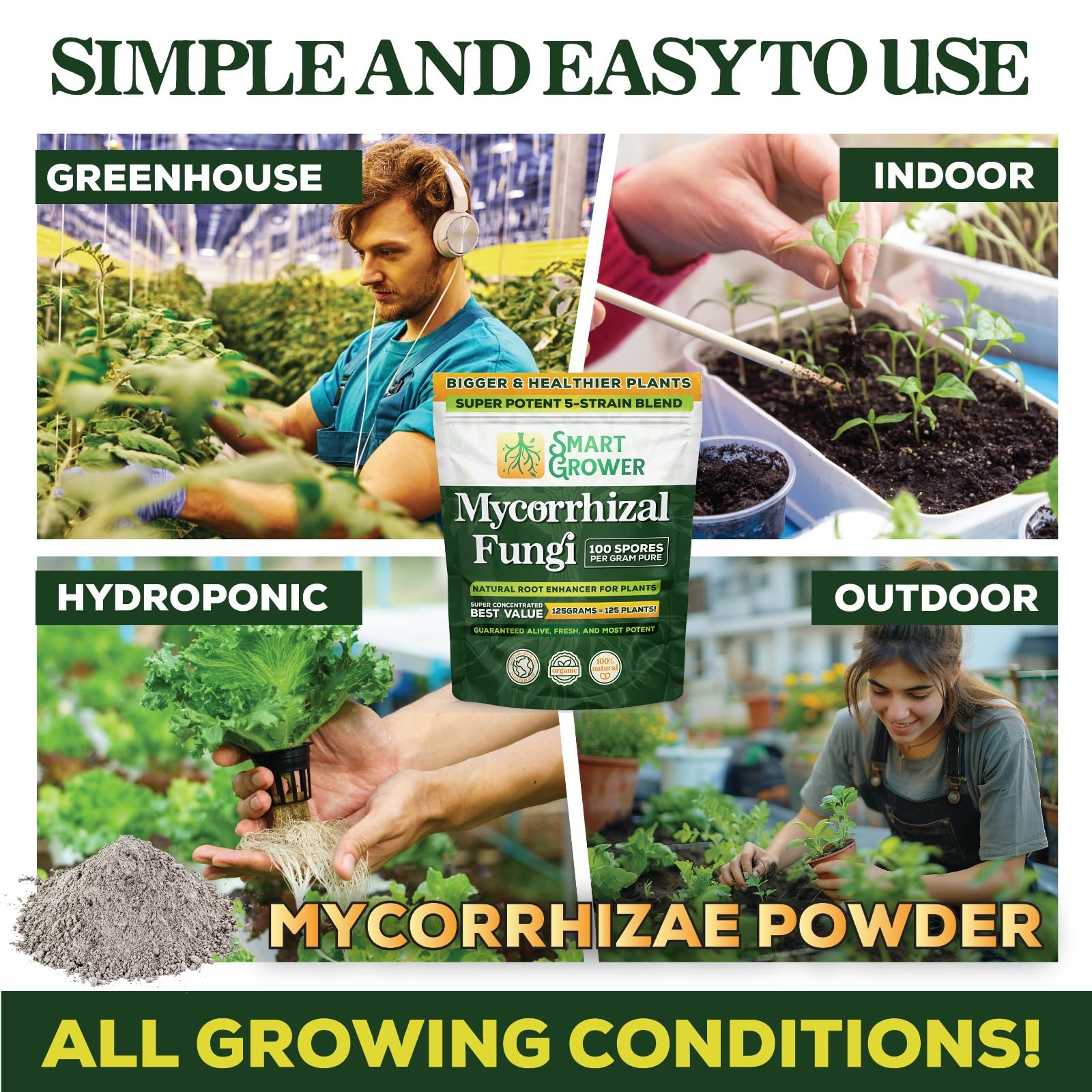 Smart Grower Mycorrhizal Fungi powder close-up