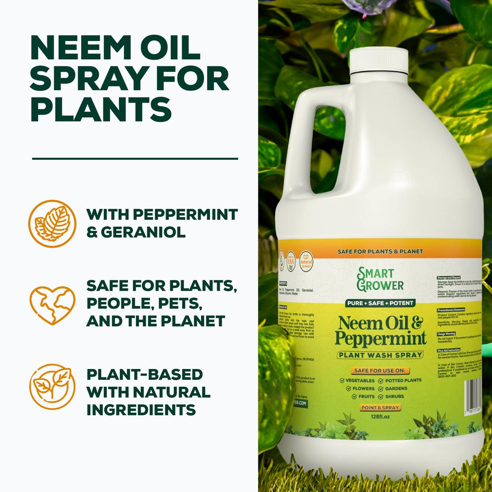 Smart Grower Neem Oil Spray 128 Fl Oz back view