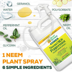 Smart Grower Neem Oil Spray bottle with peppermint leaves