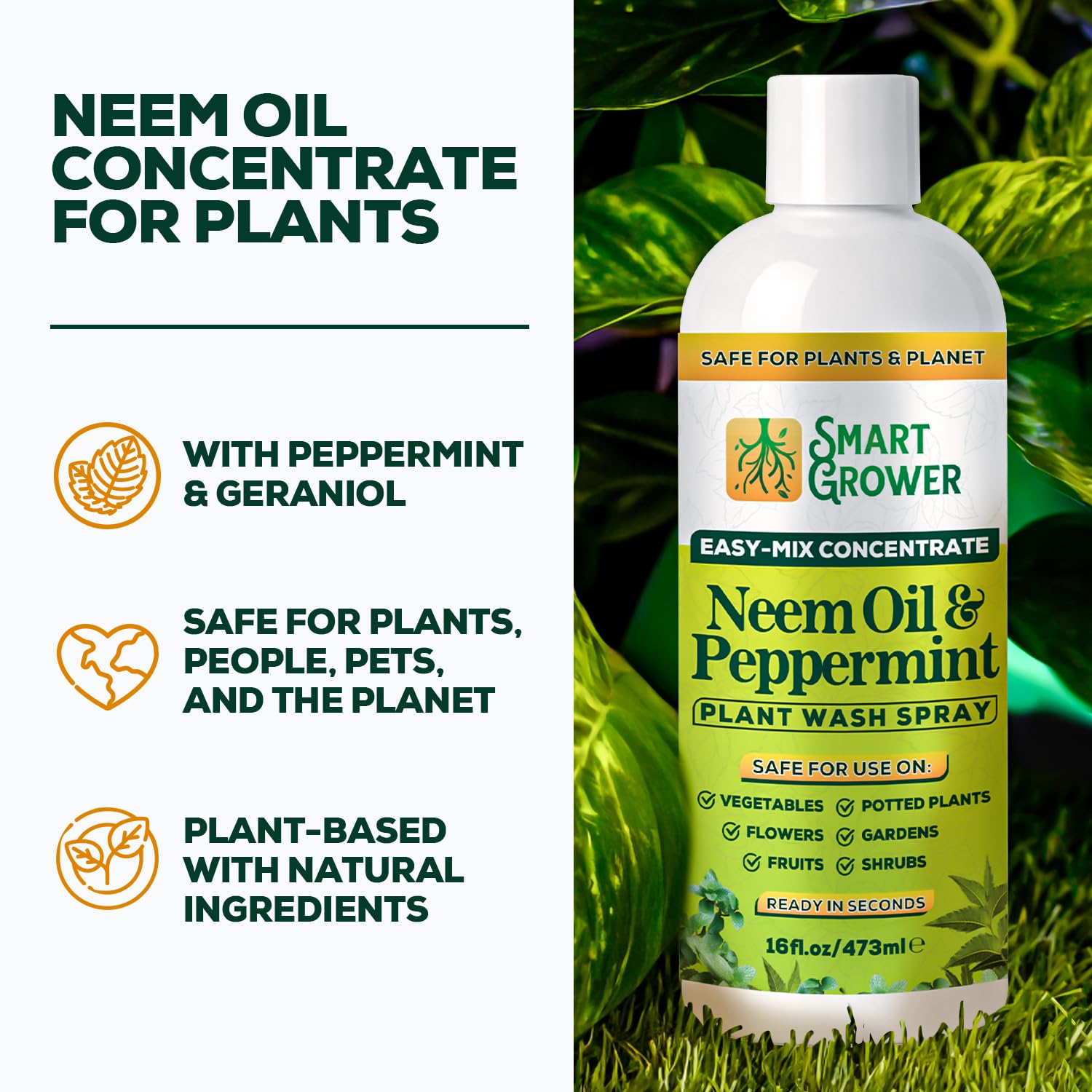 Smart Grower Neem Oil Spray label showing ingredients