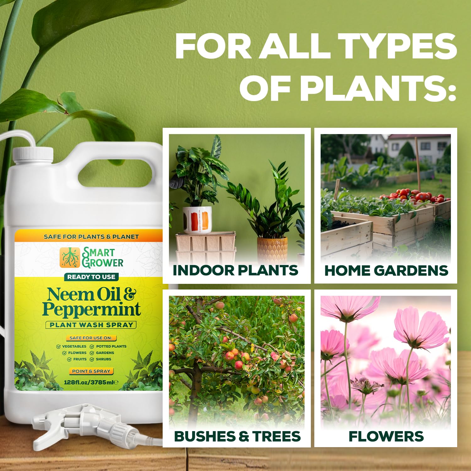 Smart Grower Neem Oil Spray on outdoor plants