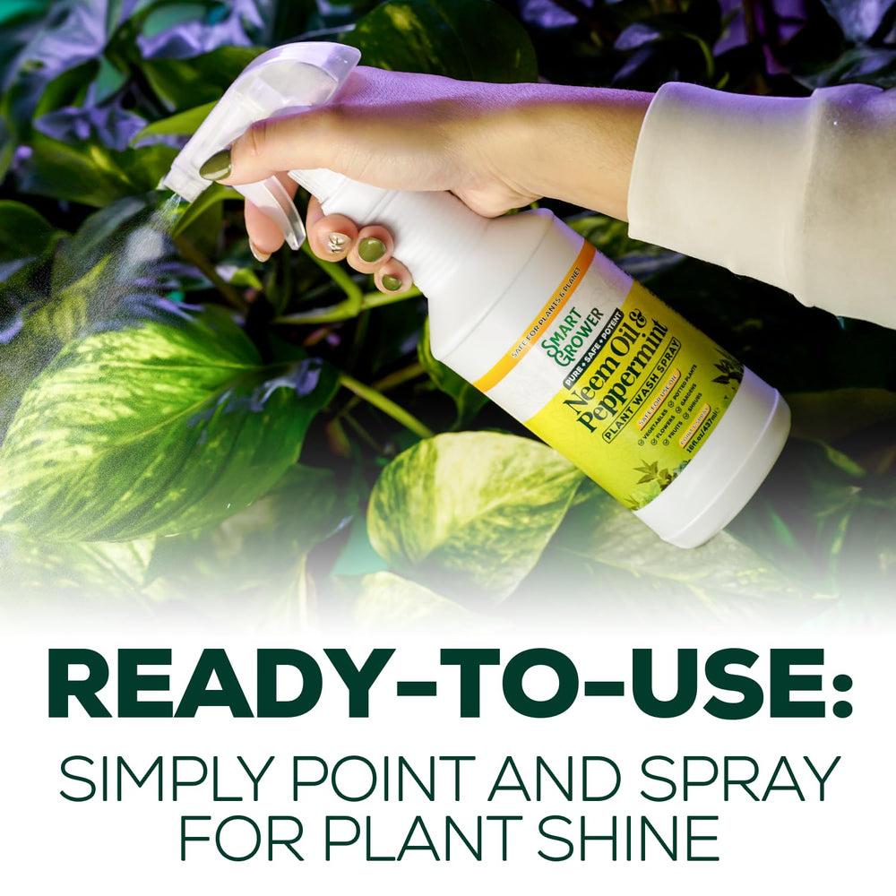 Smart Grower Neem Oil Spray pouring into a measuring cup