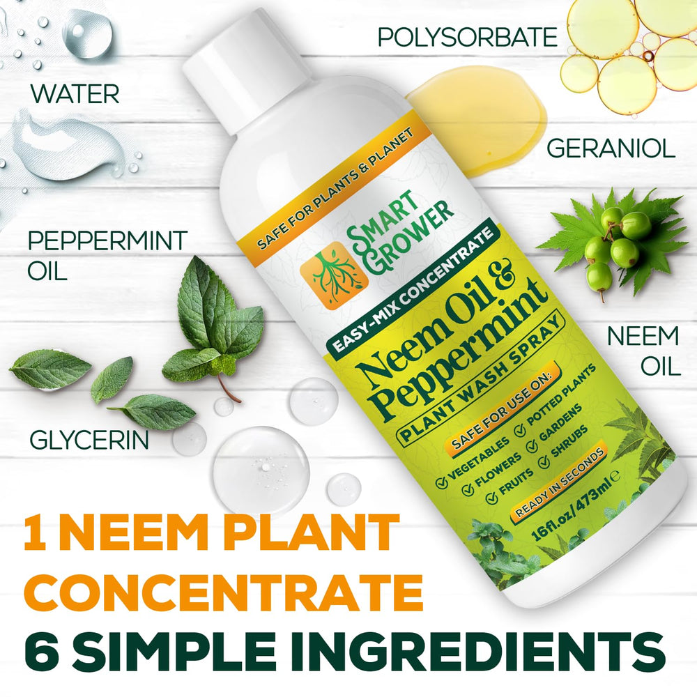 Smart Grower Neem Oil Spray used on indoor plants