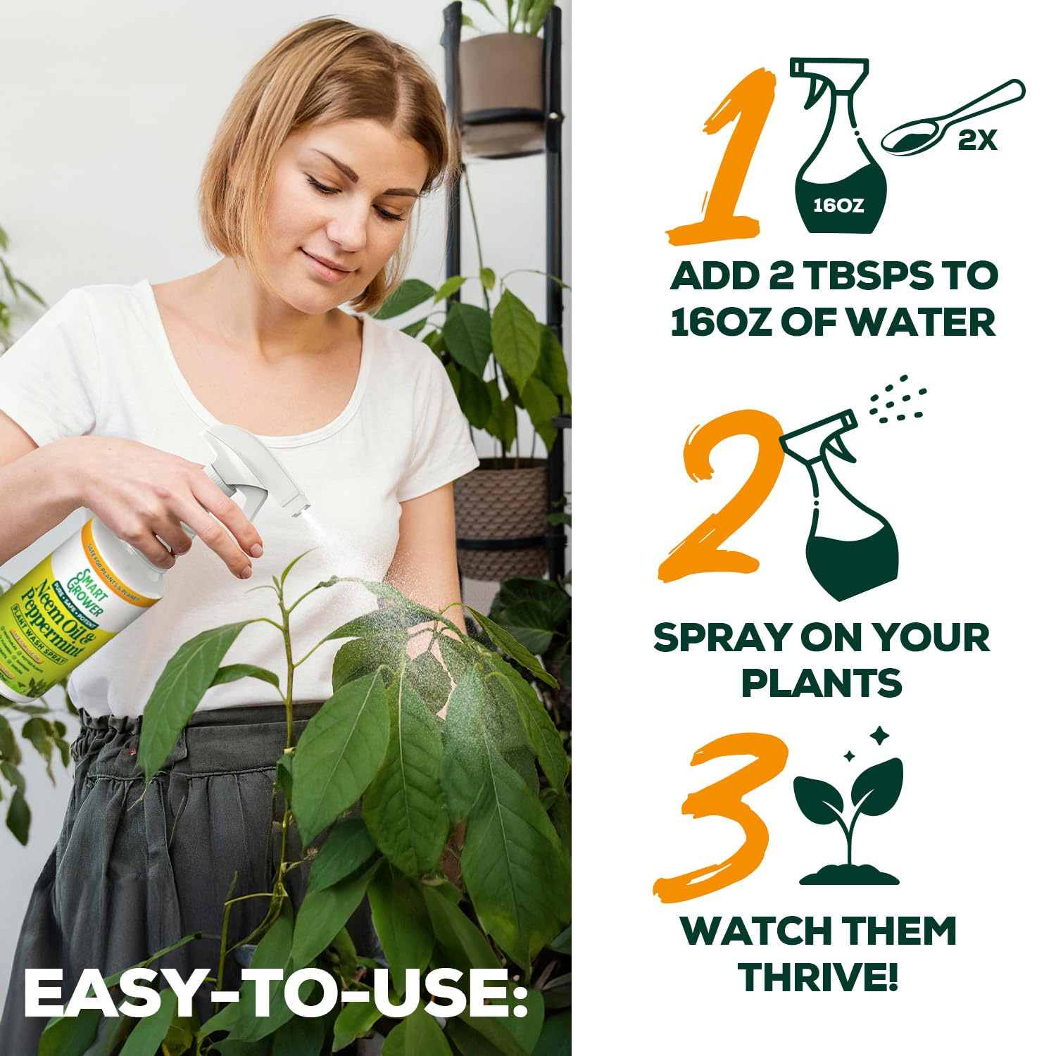 Smart Grower Neem Oil Spray with peppermint oil close-up