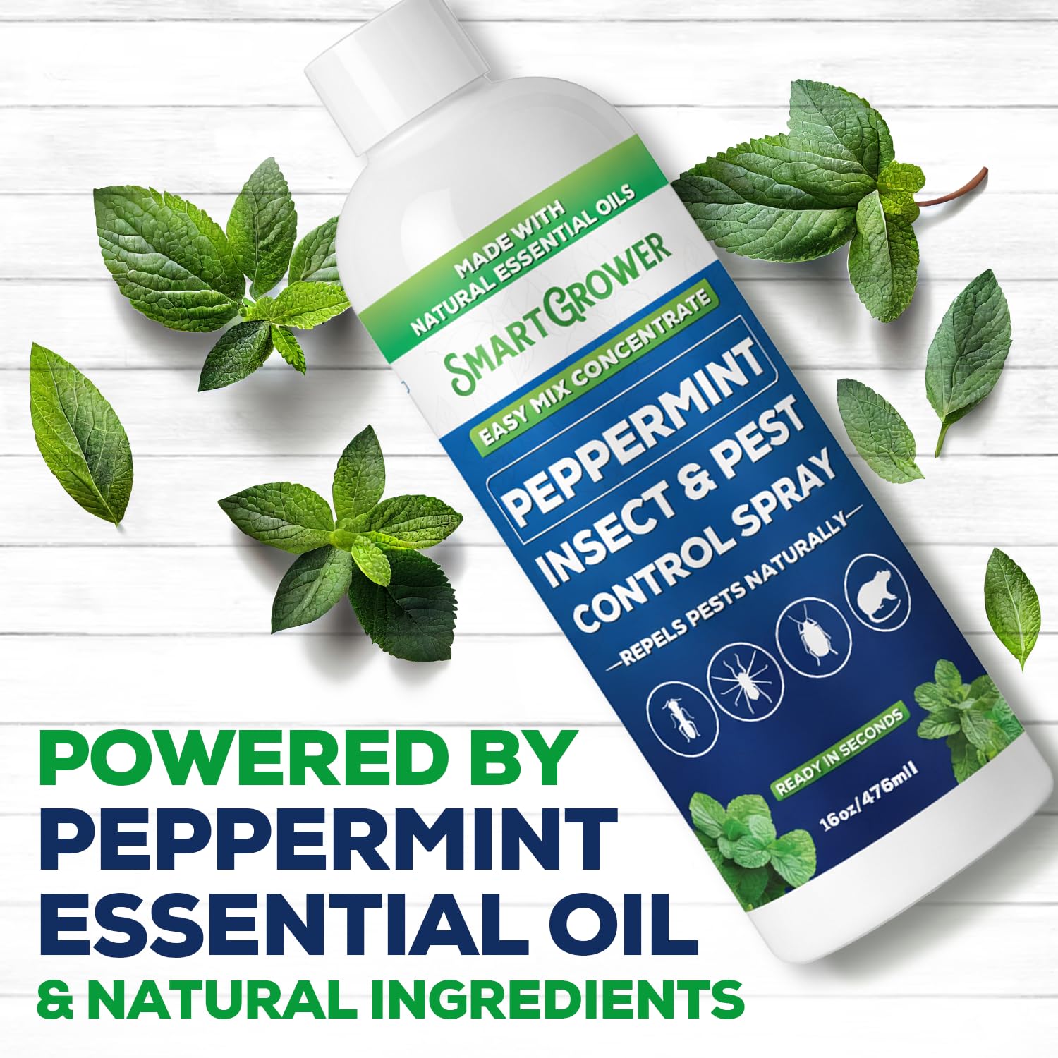 Smart Grower Peppermint Oil Spray 16 Fl Oz back view