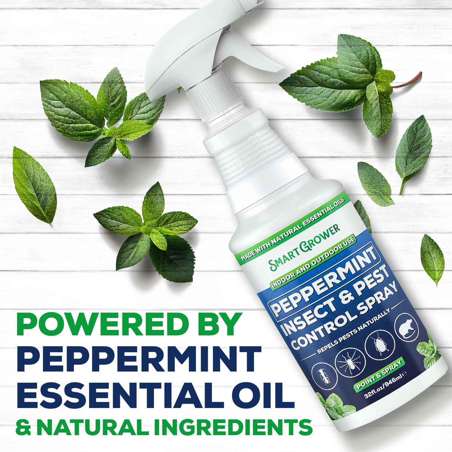 Smart Grower Peppermint Oil Spray 32oz bottle with label