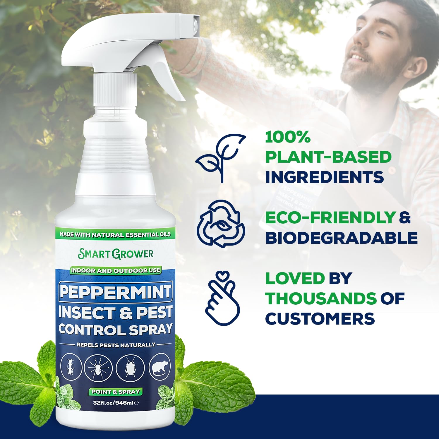 Smart Grower Peppermint Oil Spray 32oz showing nozzle
