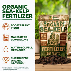 Smart Grower Sea-Kelp Fertilizer showing mixing instructions