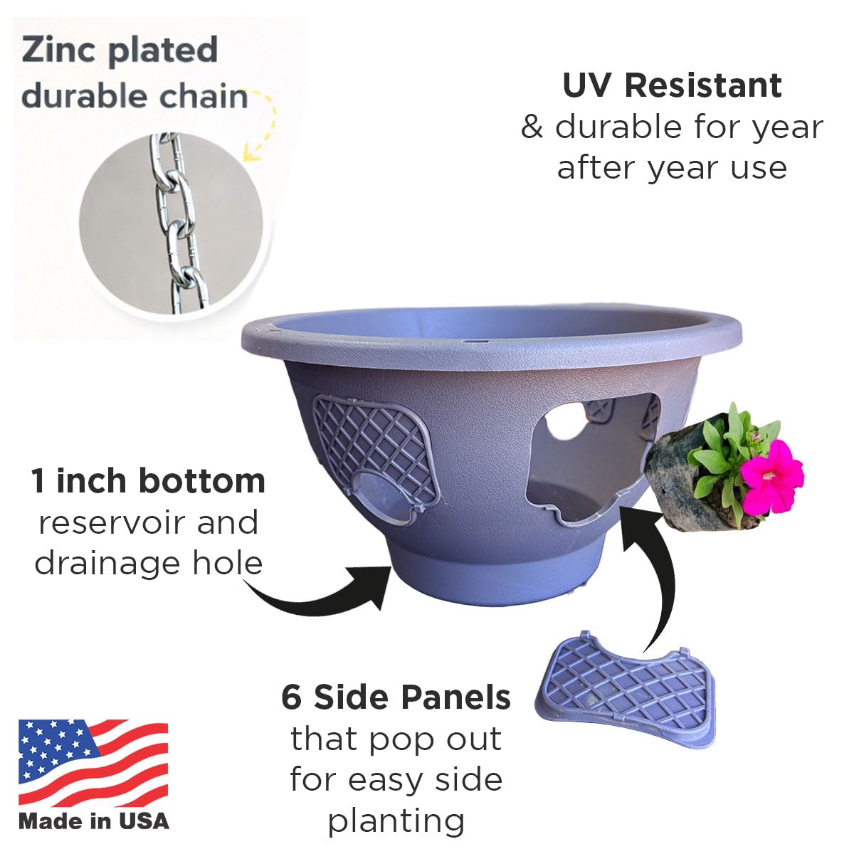 smart spring hanging basket in outdoor garden setting