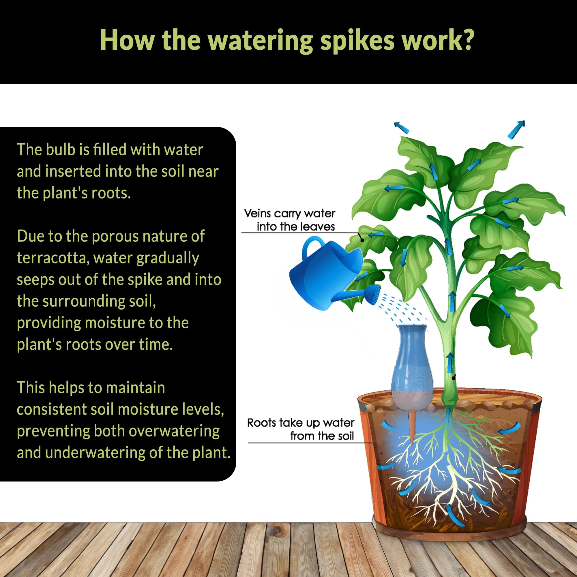 SMARTILIVING Drip Irrigation Stakes in a garden setting