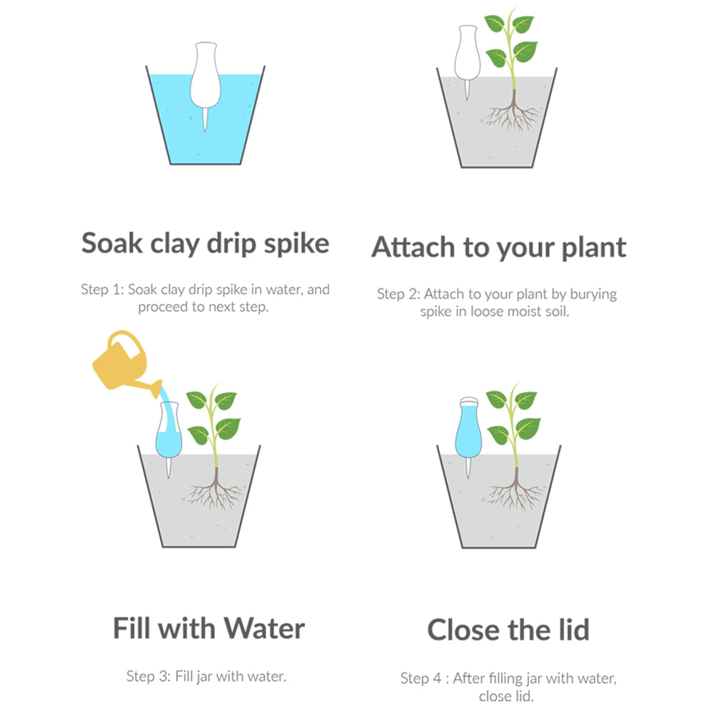 SMARTILIVING Drip Irrigation Stakes package showcasing included items