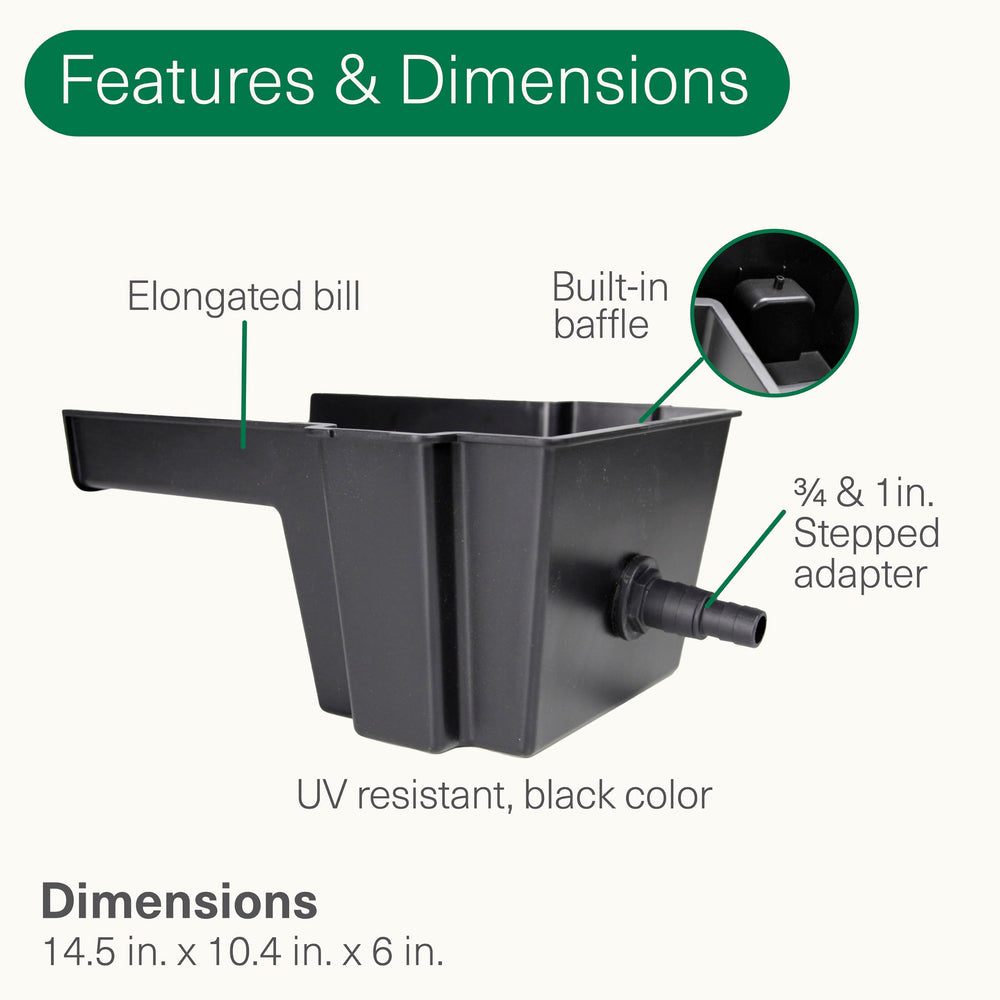 Smartpond Waterfall Spillway flat top design for level placement
