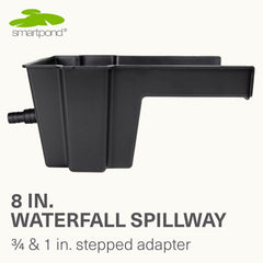 Smartpond Waterfall Spillway side view showing inlet connection