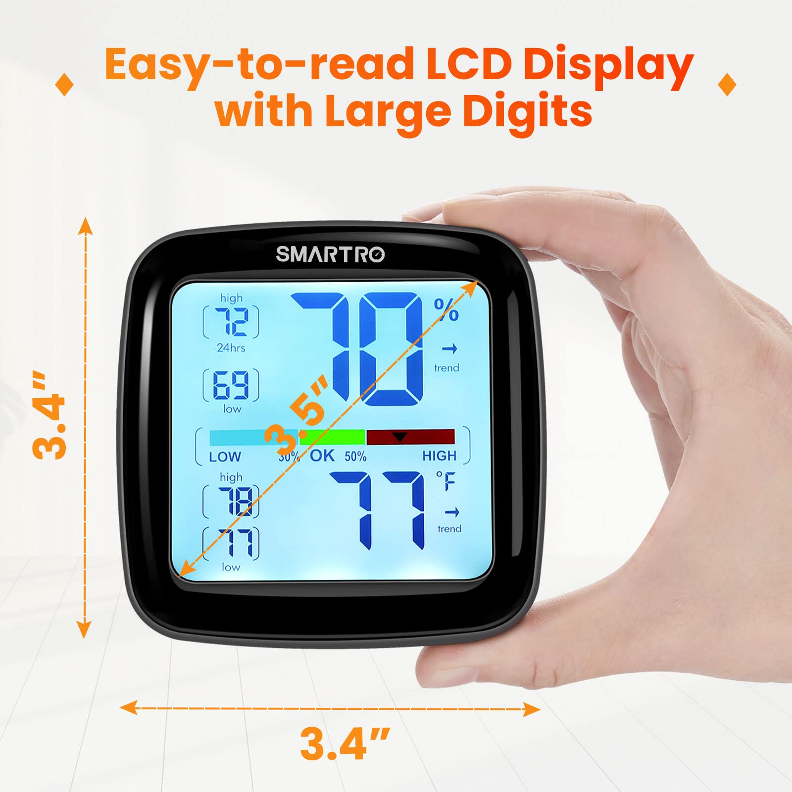 SMARTRO SC42 Digital Hygrometer in a nursery setting