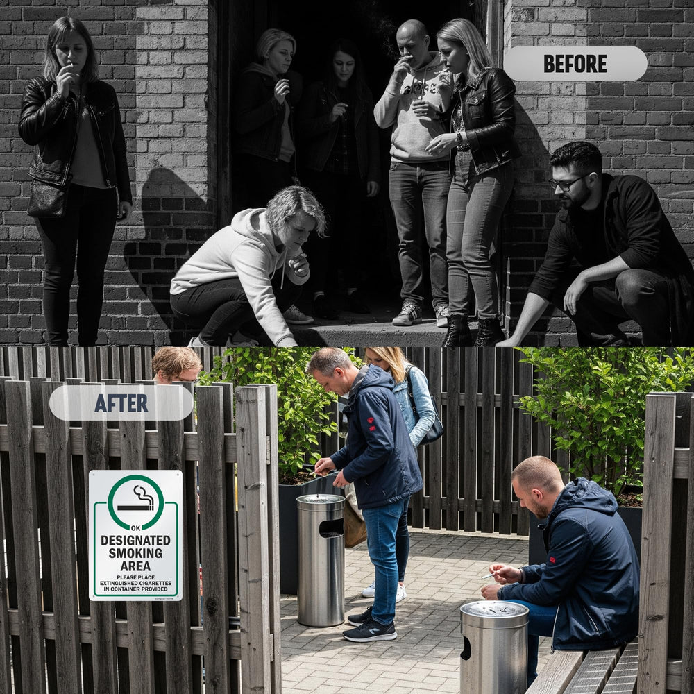 SmartSign installed in an outdoor smoking area