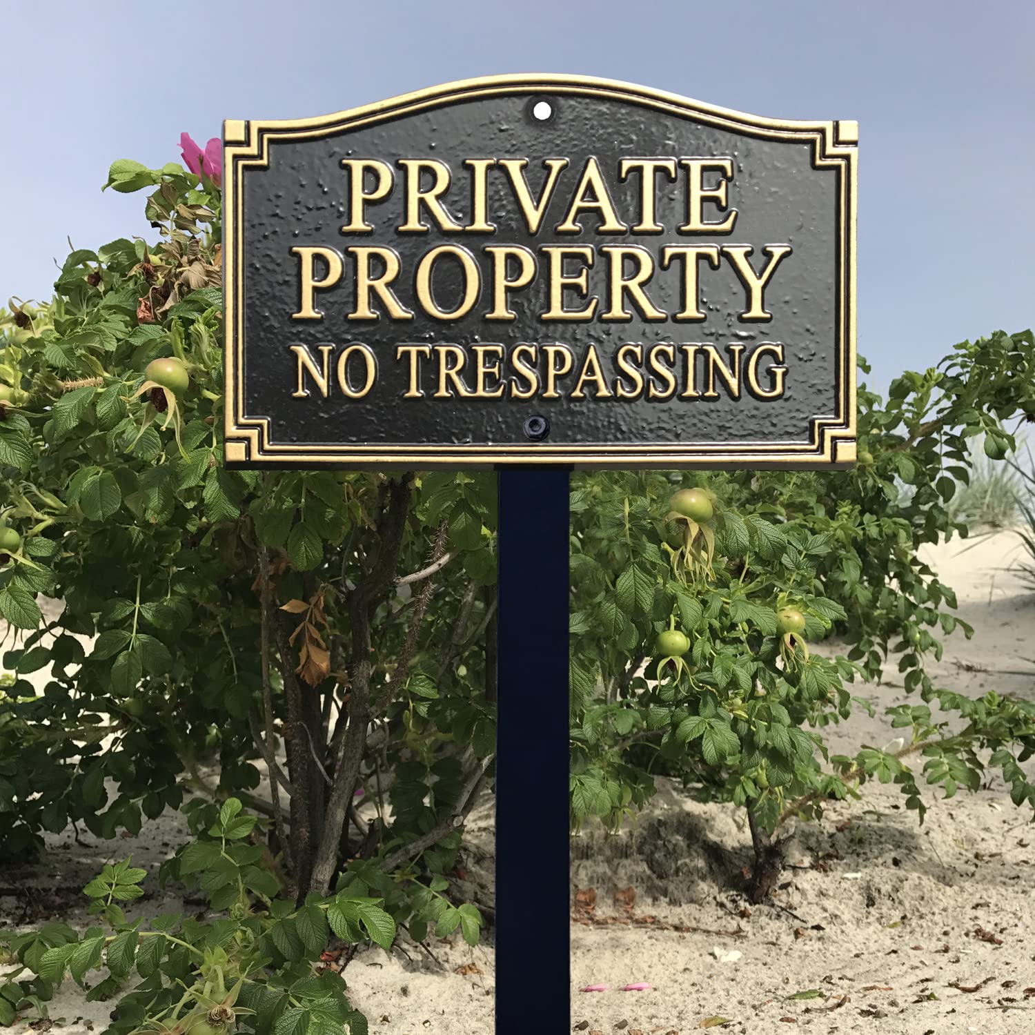 SmartSign Private Property plaque dimensions on packaging