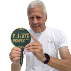 SmartSign Private Property Yard Sign installed in lawn