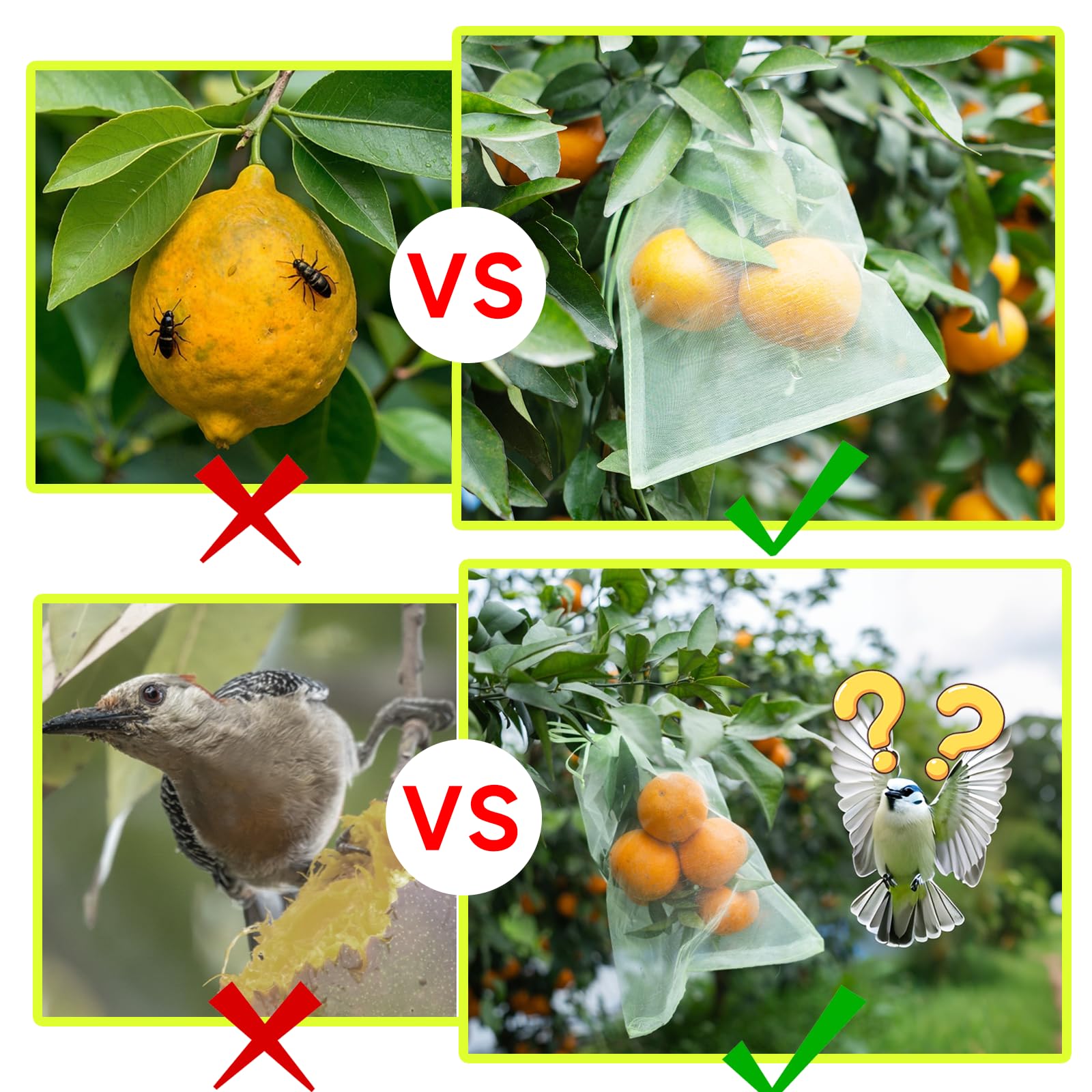 SmileLucky Fruit Protection Bags containing fresh fruits