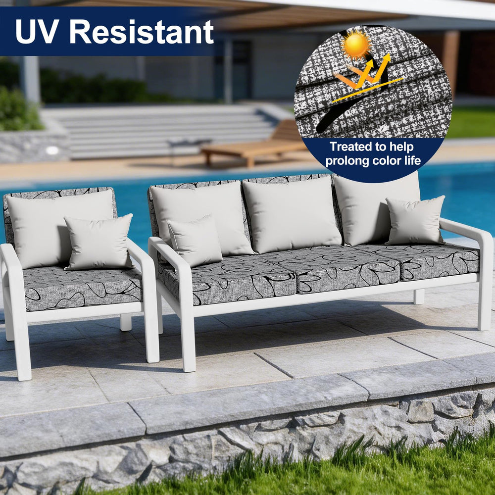 Smiry Cushion Cover fitting various outdoor furniture shapes