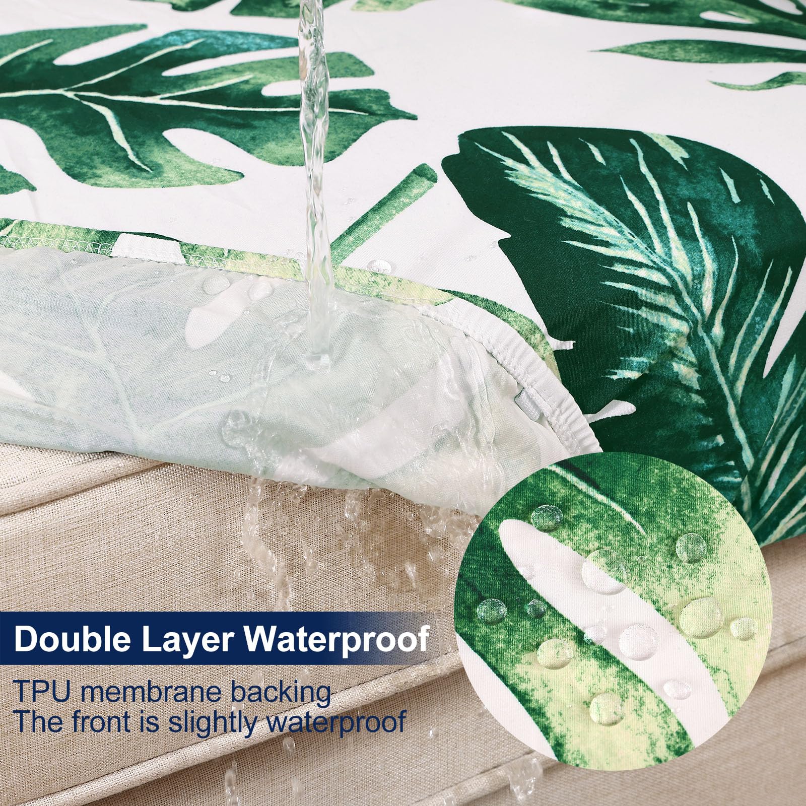 Smiry cushion cover showing waterproof fabric detail