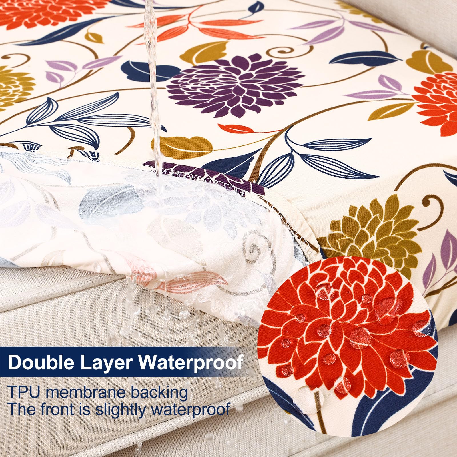 Smiry cushion covers displaying the waterproof TPU backing