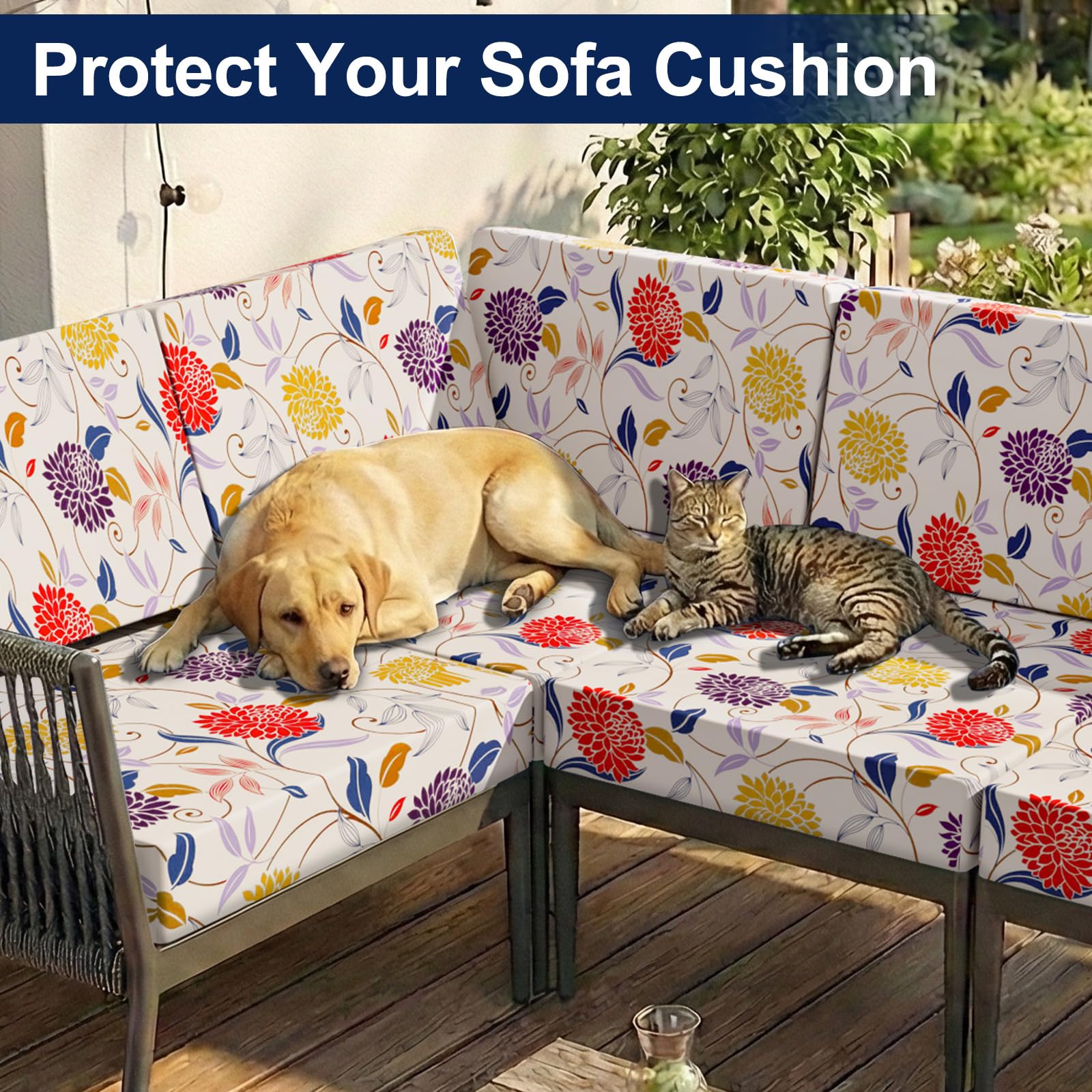 Smiry cushion covers on a balcony furniture set