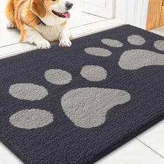 Smiry Dog Door Mat 30x20 inches dark grey with striped design