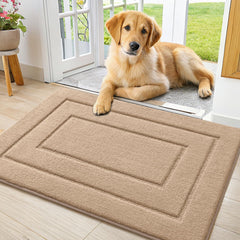 Smiry Dog Door Mat 30x20 inches front view showing beige colour