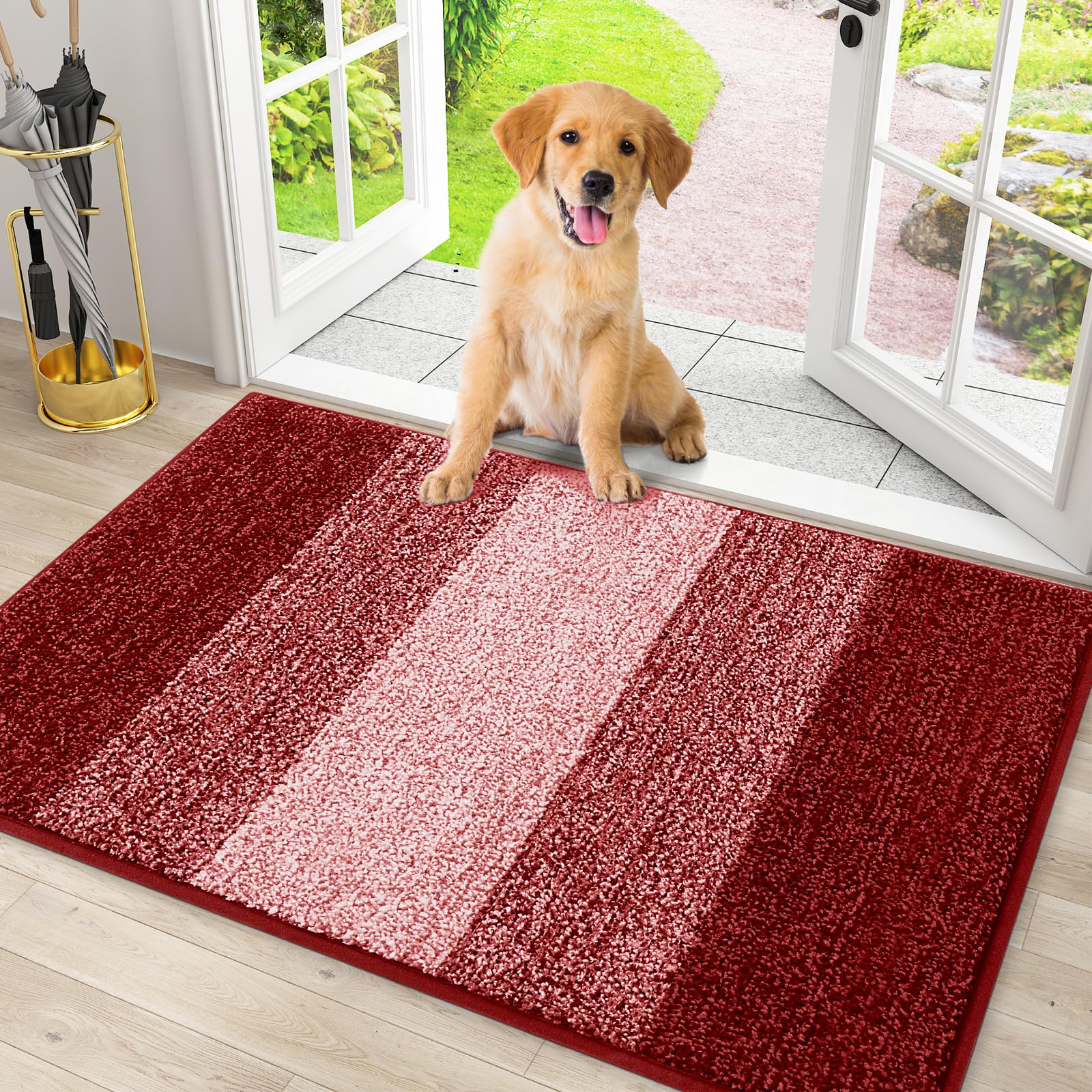 Smiry Dog Door Mat 30x20 inches in burgundy front view