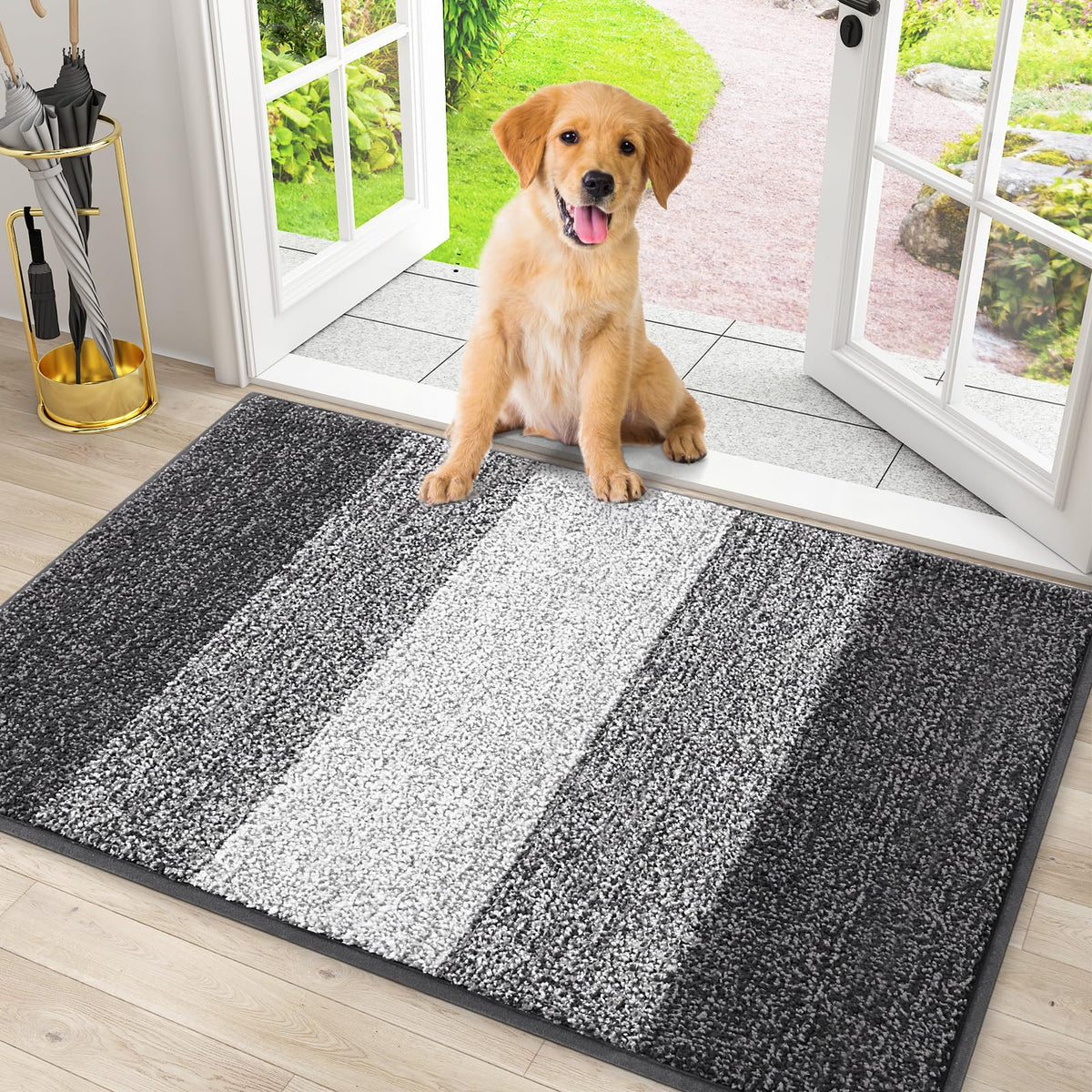 Smiry Dog Door Mat 30x20 inches in grey front view