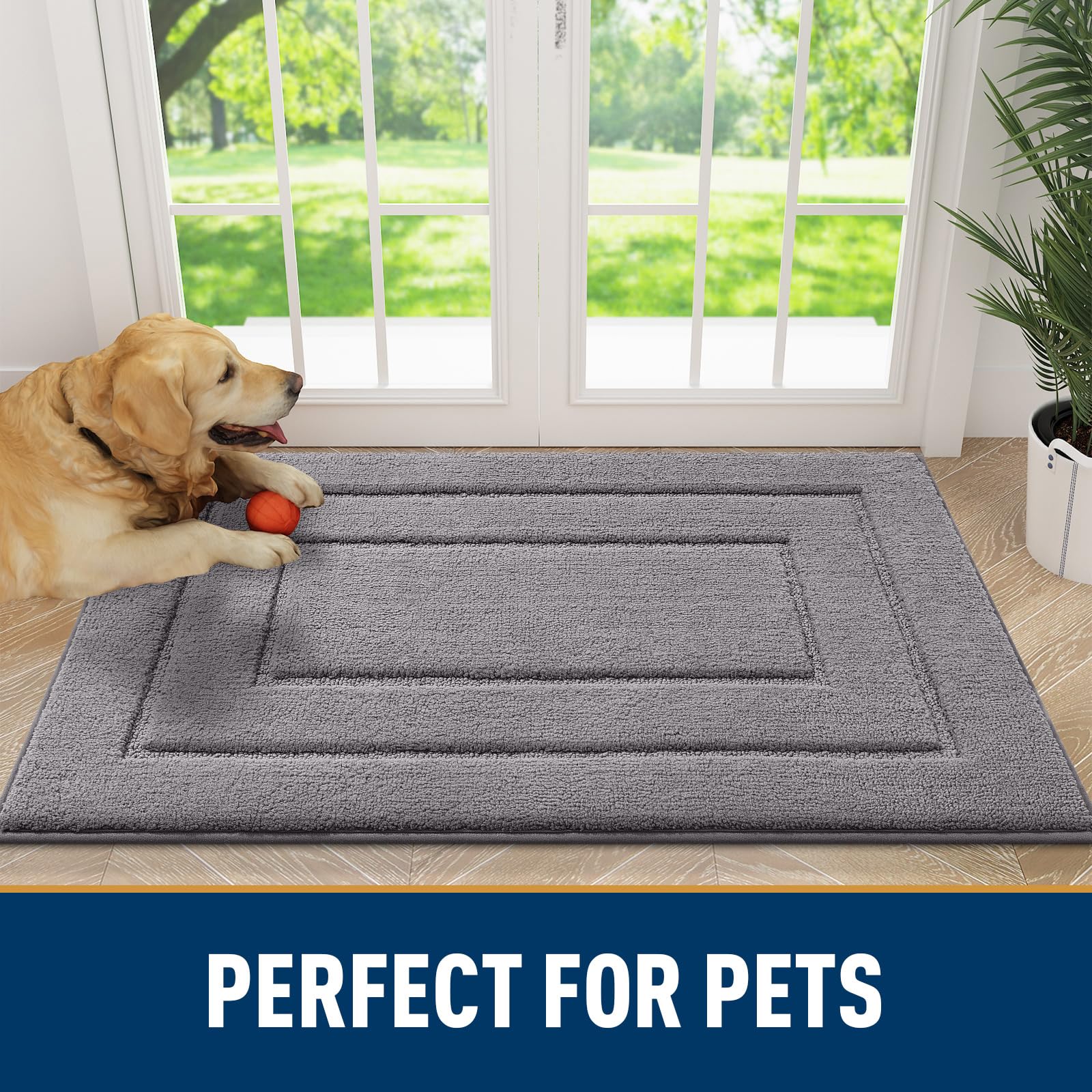 Smiry Dog Door Mat durable braided edges