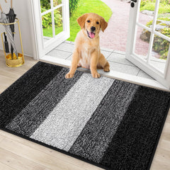 Smiry Dog Door Mat front view, black, 30x20 inches