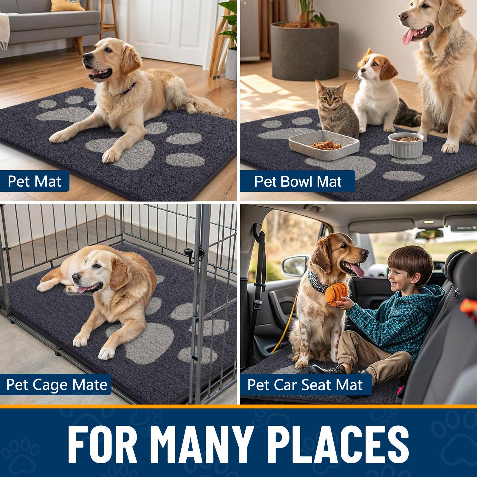 Smiry Dog Door Mat in a laundry room setup