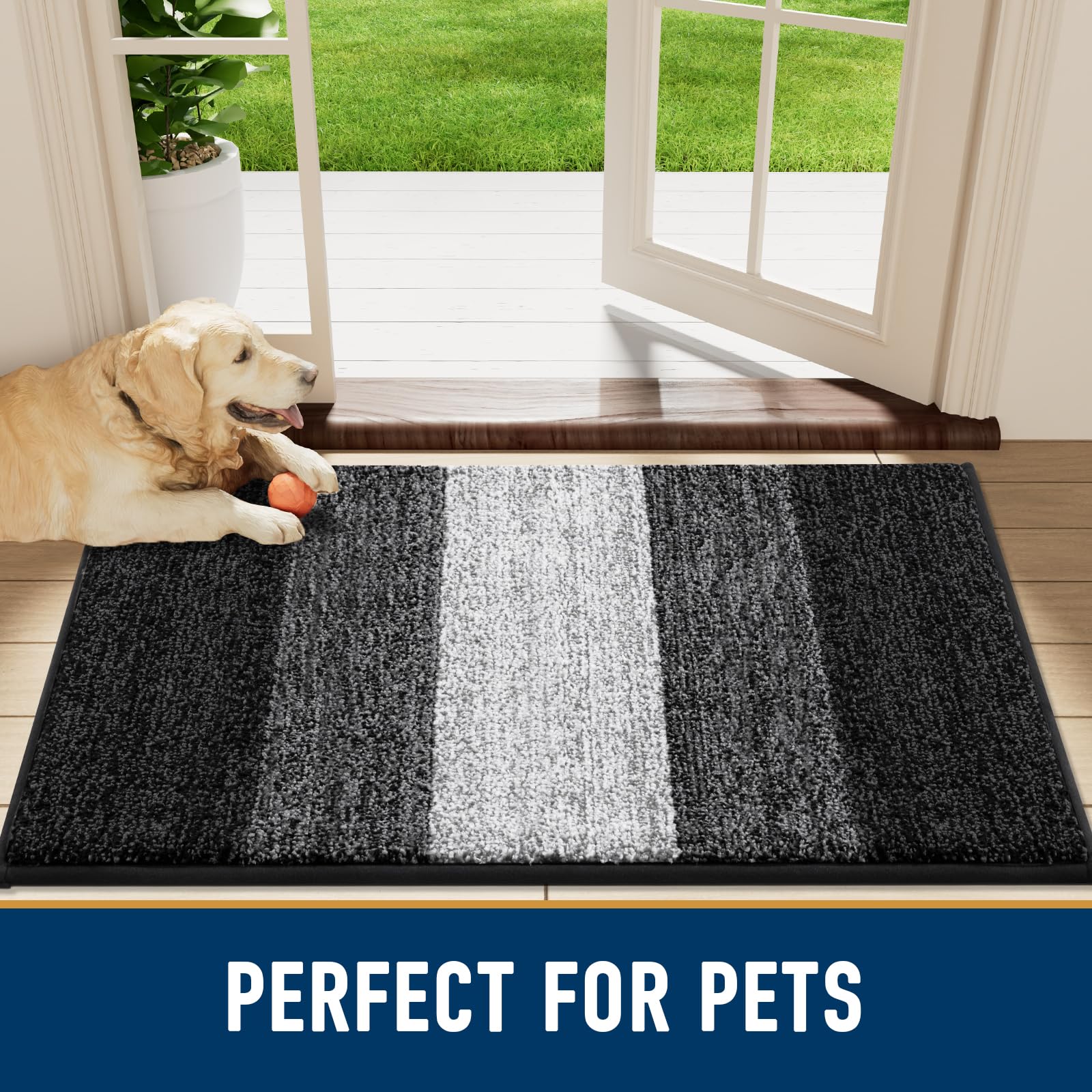 Smiry Dog Door Mat rolled up for storage